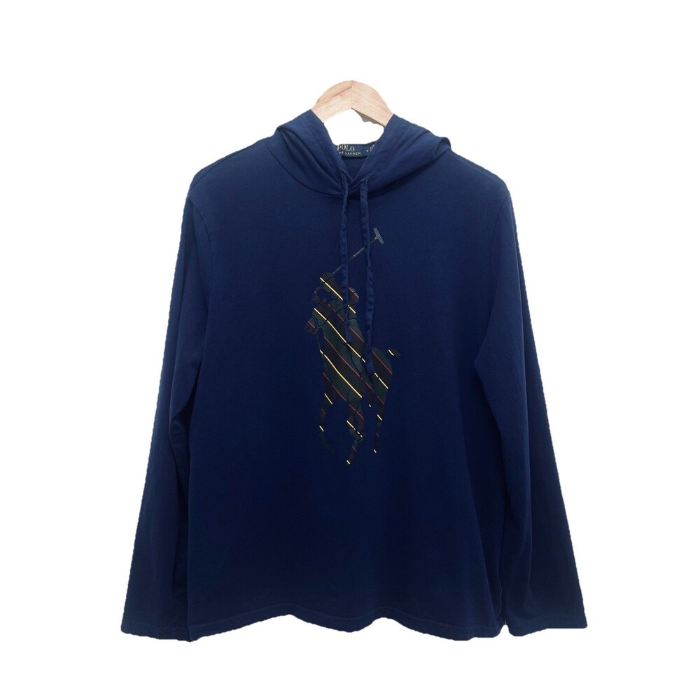 Polo Ralph Lauren Horse Boston Common Blue Stripe Hoodie Jacket Men’s Size M